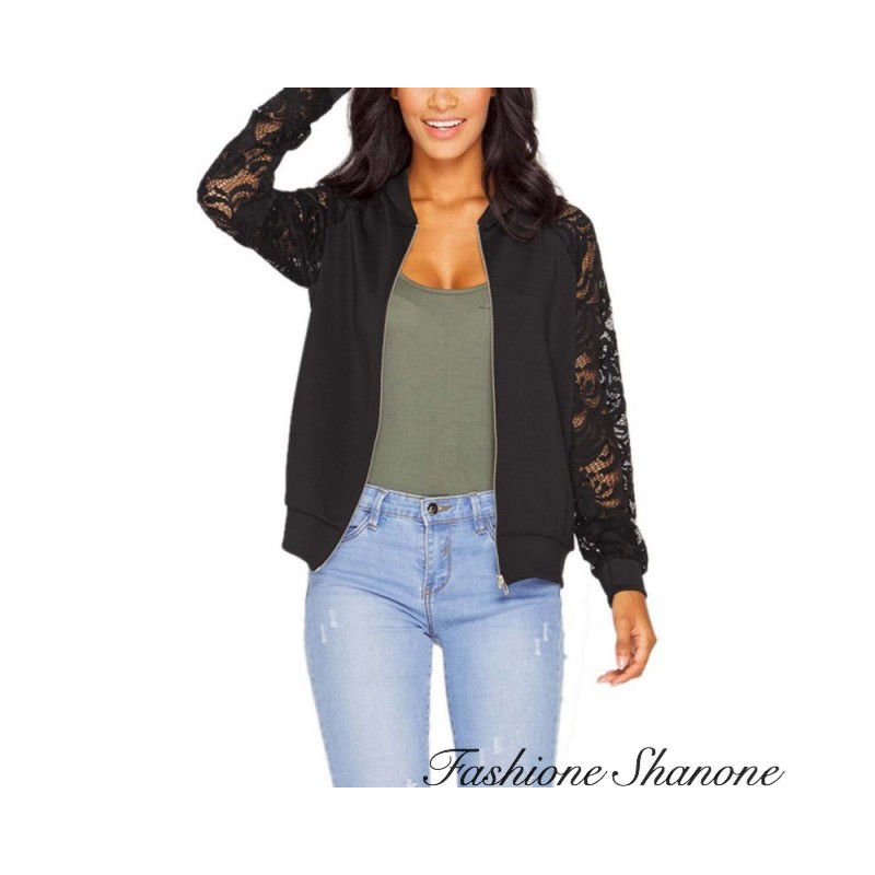 Fashione Shanone - Bomber with lace sleeves