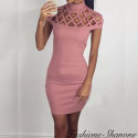 Fashione Shanone - Bandage dress with grid neckline