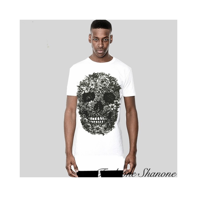 Fashione Shanone - T-shirt tête de mort fleurie