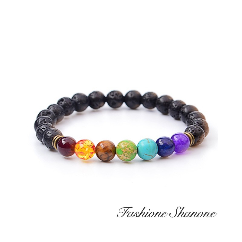 Fashione Shanone - Bracelet perles de lave multicolore