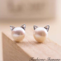 Cat bead earrings
