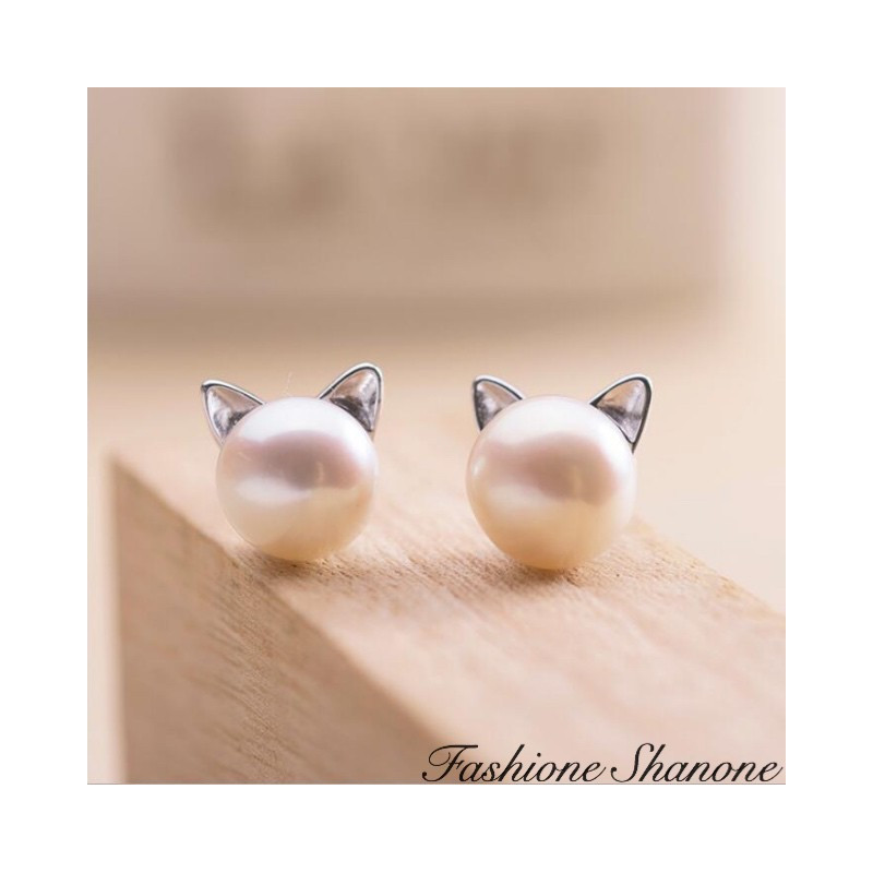 Fashione Shanone - Boucles d'oreilles perle chat