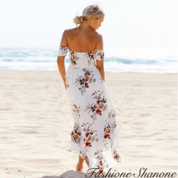 Fashione Shanone - Floral dress with Bardot neckline