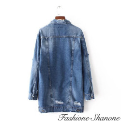 Fashione Shanone - Destroy denim long jacket