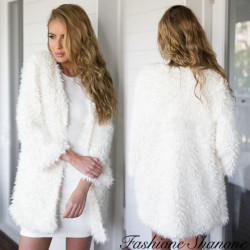 Fashione Shanone - White fur jacket