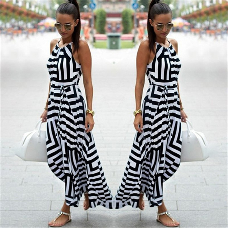 Fashione Shanone - Black and white long dress