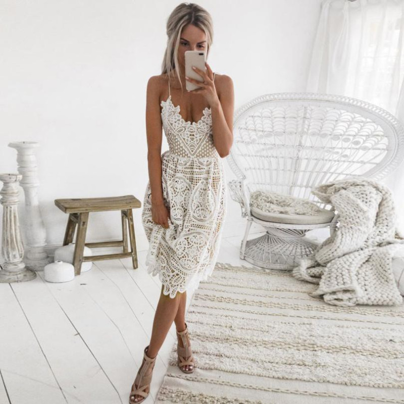 mid length lace dress