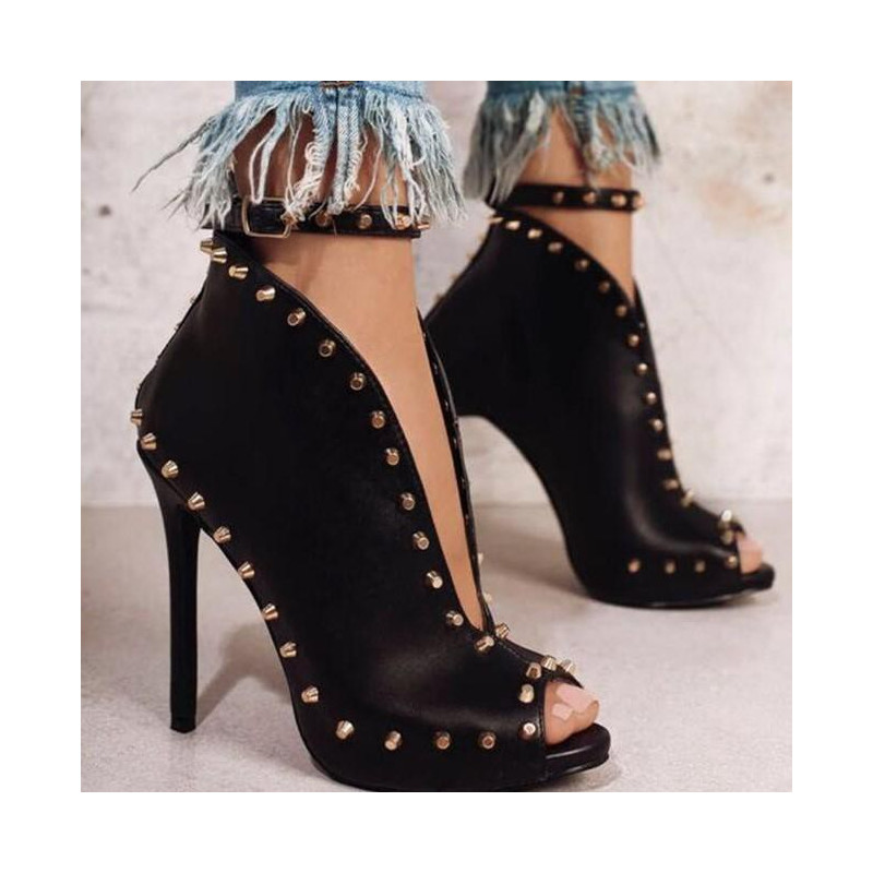 Fashione Shanone - Studded open ankle boots