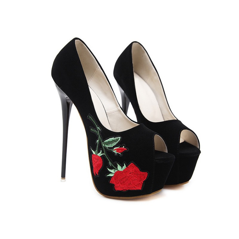 Fashione Shanone - Floral peep toe heeled sandals