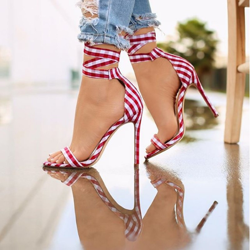 Fashione Shanone - Gingham heeled sandals