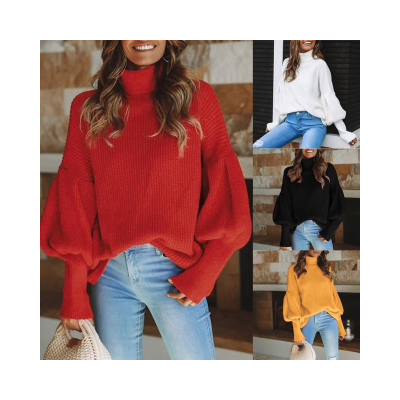 Fashione Shanone - Turtleneck sweater with wide sleeves