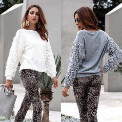 Fashione Shanone - Sweater with fringed long sleeves