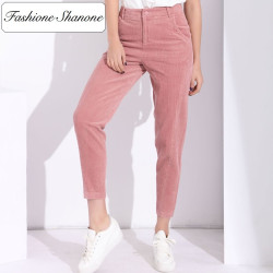 Fashione Shanone - Pink velvet pants