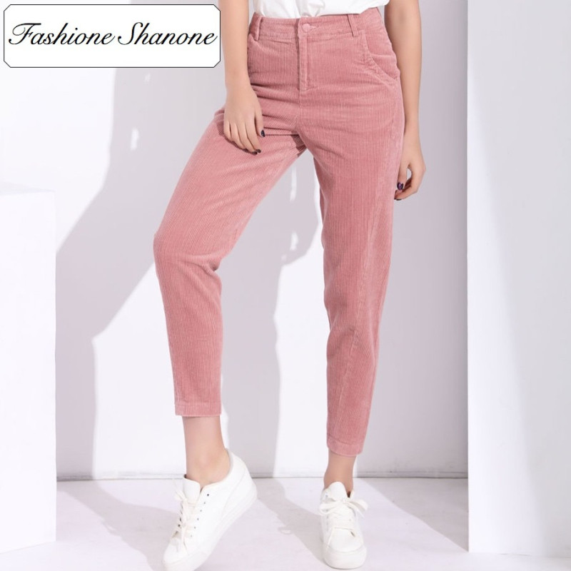 Fashione Shanone - Pantalon en velours rose