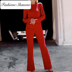Fashione Shanone - Ensemble top et pantalon en laine