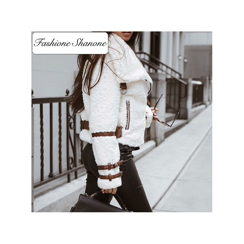 Fashione Shanone - White lambswool coat