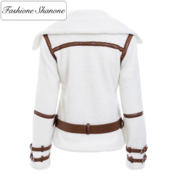 Fashione Shanone - White lambswool coat