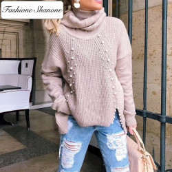 Fashione Shanone - Turtleneck sweater with pearls