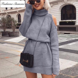 Fashione Shanone - Sweater dress with off shoulders