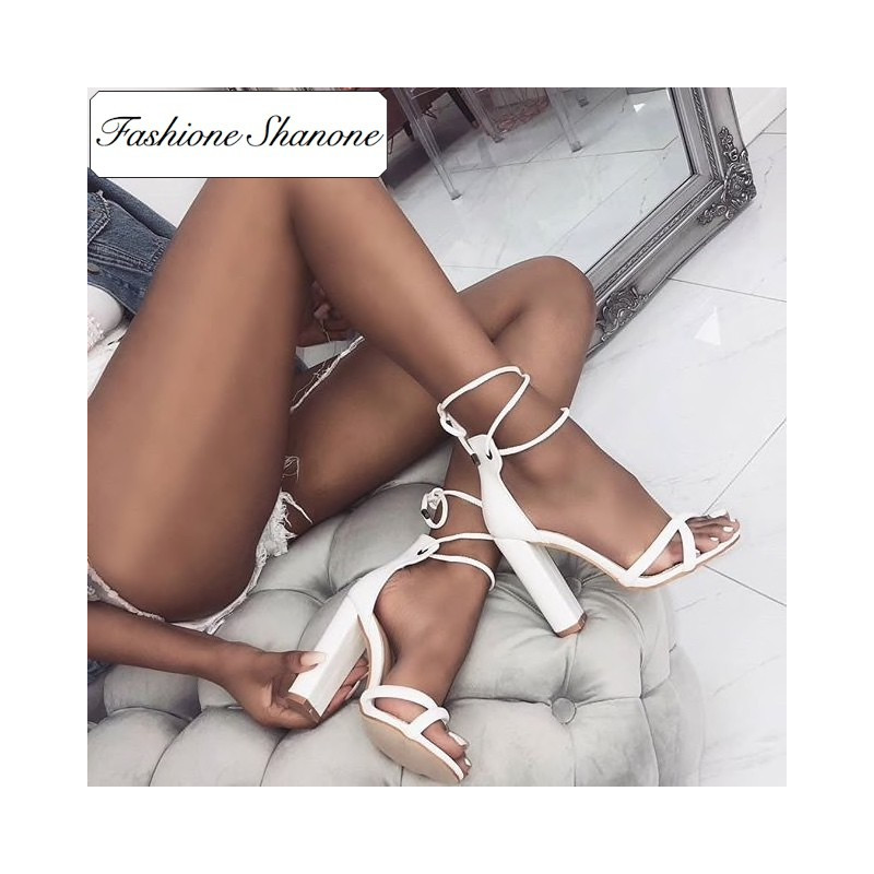 Fashione Shanone - White heeled sandals