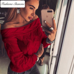 Fashione Shanone - Bardot neckline twisted sweater