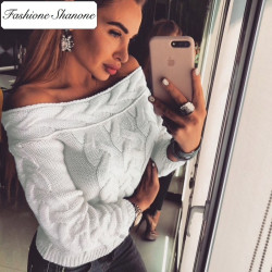 Fashione Shanone - Bardot neckline twisted sweater