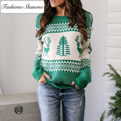 Fashione Shanone - Christmas tree and elk sweater