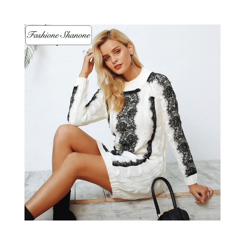 Fashione Shanone - Sweater dress with lace