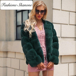 Fashione Shanone - Stripped fur coat