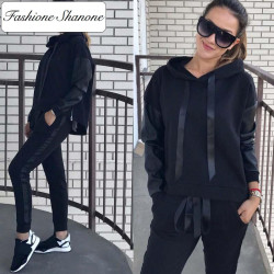 Fashione Shanone - Bi-material pants and hoodie tracksuit