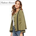 Army green jacket with lace
