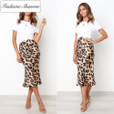 Leopard mid length skirt