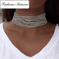 Fashione Shanone - Multi layers rhinestone choker