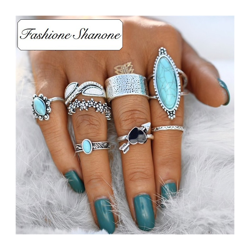 Fashione Shanone - Antique boho rings set