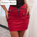 Red skirt with zipper