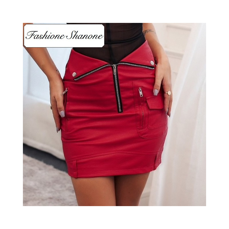 Fashione Shanone - Red skirt with zipper