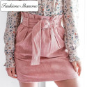Pink velvet skirt