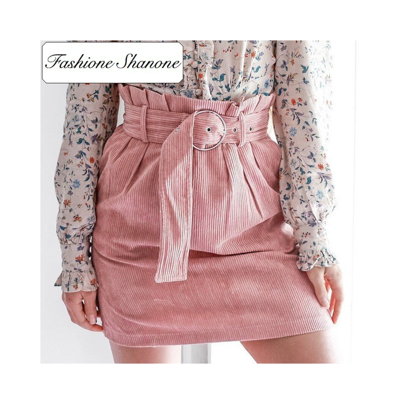 Fashione Shanone - Pink velvet skirt