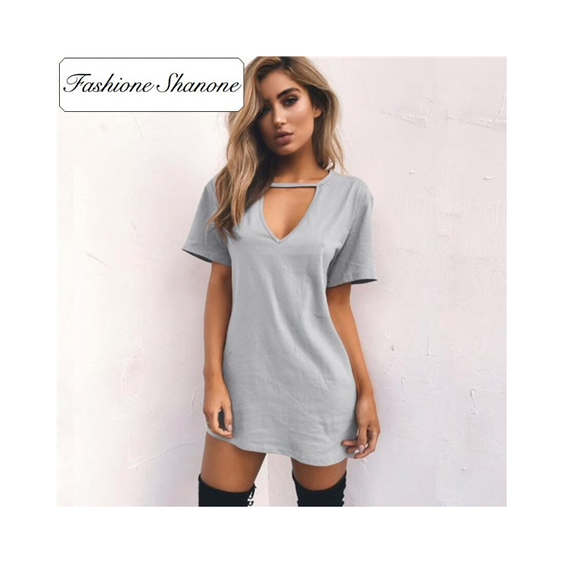 Fashione Shanone - Limited stock - Plunging neckline T-shirt dress