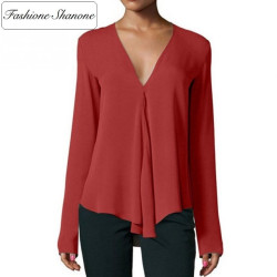 Fashione Shanone - Limited stock - Plunging necklne loose blouse