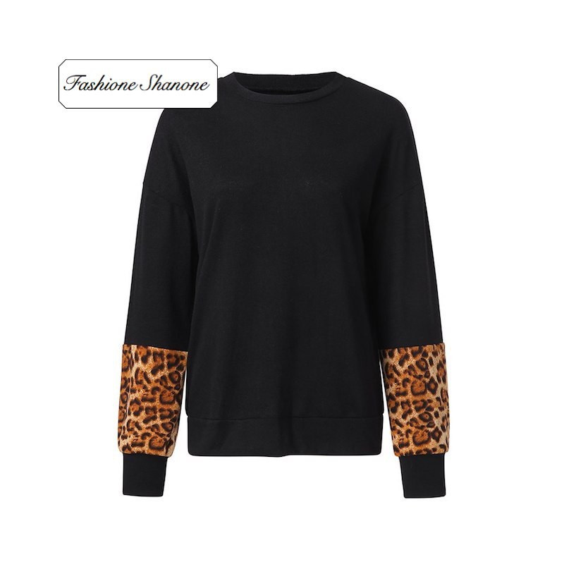 Fashione Shanone - Limited stock - Black and leopard sweatshirt