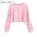 Limited stock - Pink lace up sweatshirt