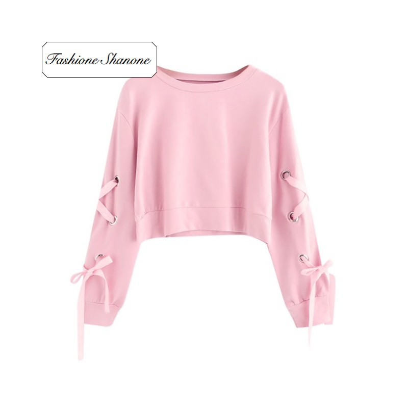 Fashione Shanone - Limited stock - Pink lace up sweatshirt