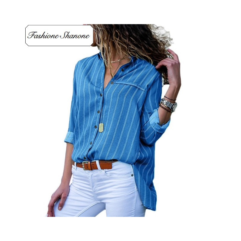 Fashione Shanone - Stock limité - Chemise bleue rayée