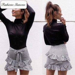 Fashione Shanone - Limited stock - Gingham mini skirt with ruffle