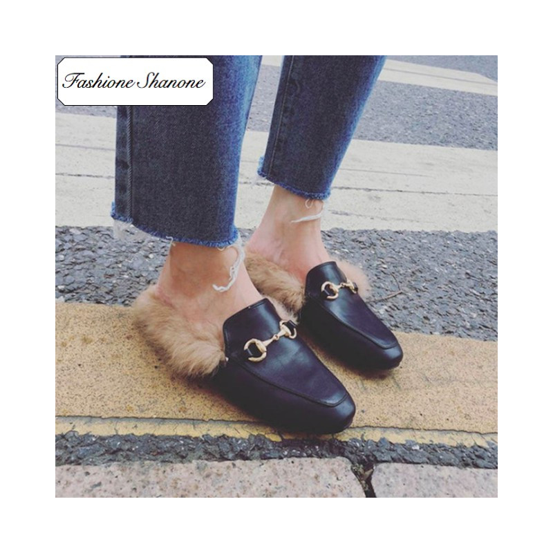 Fashione Shanone - Limited stock - Leather and fur mules