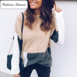 Fashione Shanone - Limited stock - Tricolor sweater with high neck