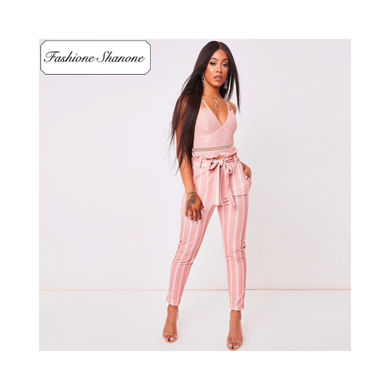 Fashione Shanone - Stock limité - Pantalon rose taille haute