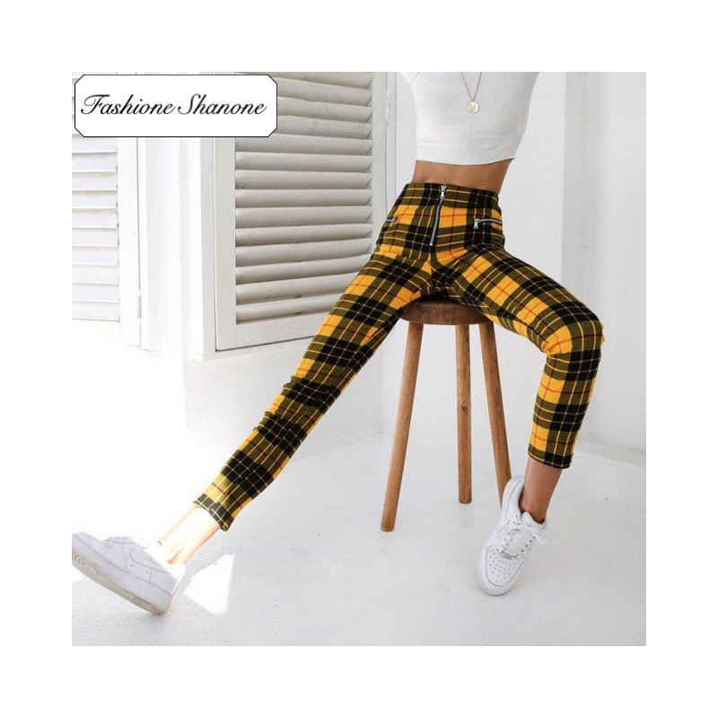 Fashione Shanone - Stock limité - Pantalon plaid jaune