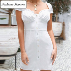 Fashione Shanone - Limited stock - Buttoned dress with ruffle
